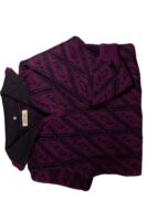 Wali Jacquard Purple-Black Sweater with zipped collar