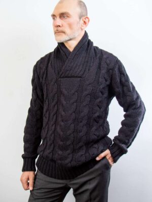 Maki Jacquard Black Sweater