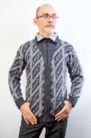 Jakita Jacquard Zipped Blouse Sweater