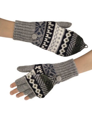 Alpaca Gray Fingerless Gloves