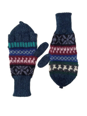 Alpaca Blue Fingerless Gloves